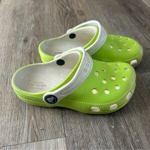 CROCS Kids Lime Green Clogs (glow in the dark)